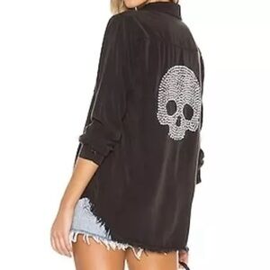 Lauren Moshi Sloan nailhead skull button up Medium